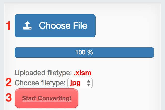 How to convert XLSM files online to JPG